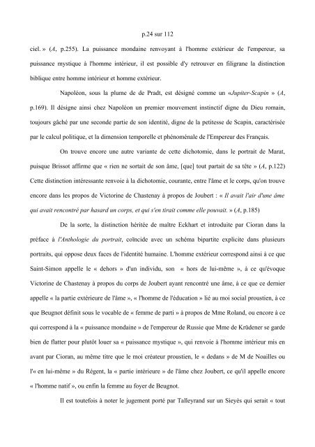 L'idée de la chute dans l'Anthologie du portrait de Cioran