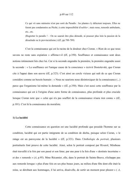 L'idée de la chute dans l'Anthologie du portrait de Cioran