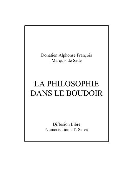 LA PHILOSOPHIE DANS LE BOUDOIR - il portale di "rodoni.ch"