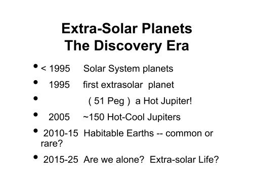 Keith Horne: Extra-solar planets