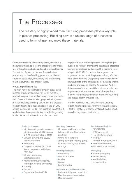 Competence in Plastics - RÃ¶chling Engineering Plastics