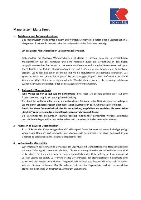 Mauersystem Malta Limes