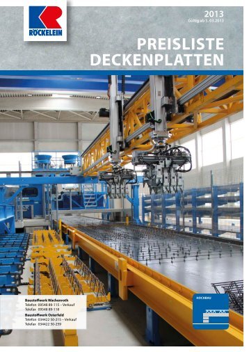 PREISLISTE DECKEnPLATTEn - Kaspar RÃ¶ckelein KG