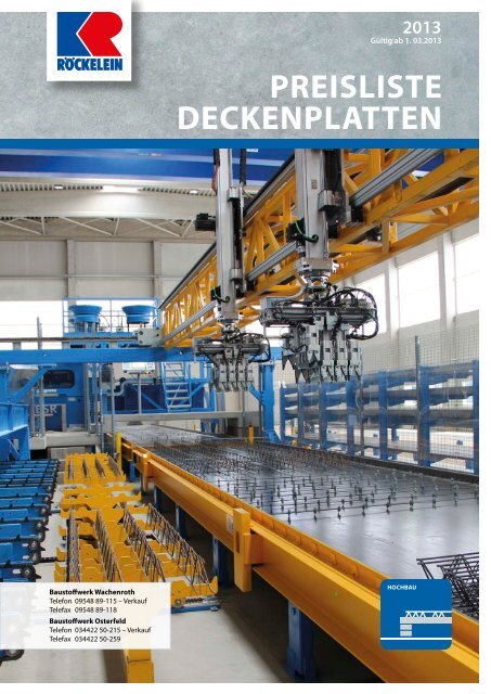 PREISLISTE DECKEnPLATTEn - Kaspar RÃ¶ckelein KG