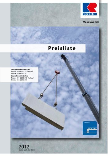 Massivwand-Preisliste - Kaspar RÃ¶ckelein KG