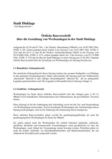 Gestaltungssatzung Werbeanlagen.pdf - Stadt Dinklage