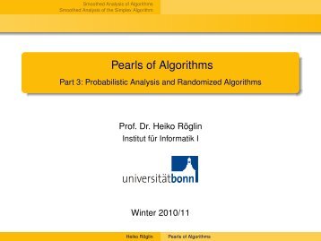 Pearls of Algorithms - Heiko RÃ¶glin