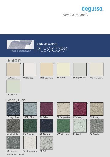 PLEXICORÂ® carte de couleurs - RÃ¶hm (Schweiz)