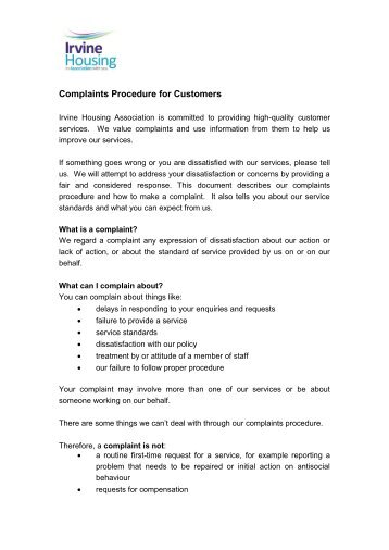 Complaints Procedure for Customers - Riverside