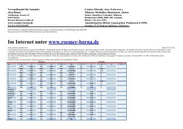 Preisliste - Website von Roemer - Borna