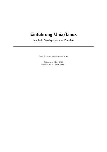 Unix/Linux Kurzskript - Jens Roesen