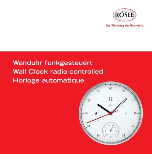 Wanduhr funkgesteuert Wall Clock radio-controlled Horloge ... - RÃ¶sle
