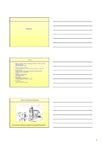 Problem der MaÃstabsÃ¼bertragung - Technische Chemie 2 RÃ¶Ãner