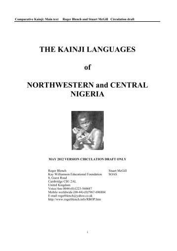 Kainji language overview - Roger Blench