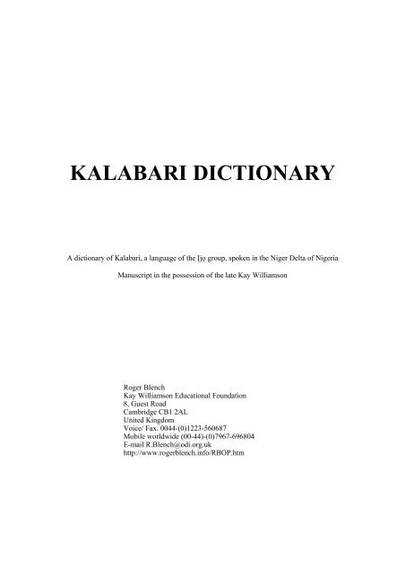 kalabari dictionary
