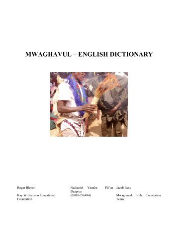 Mwaghavul dictionary 2012 - Roger Blench