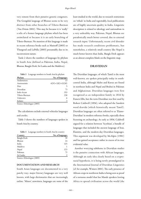 Re-evaluating the linguistic prehistory of South Asia - Roger Blench