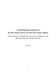 A Sociolinguistic Summary of the Obe Cluster survey ... - Roger Blench