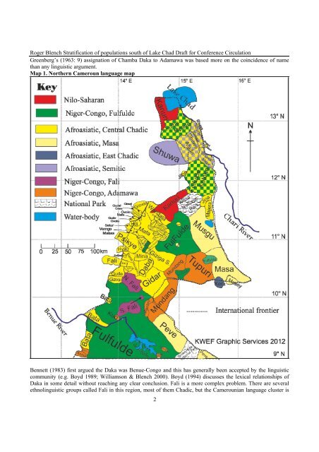 Linguistic evidence for the chronological ... - Roger Blench