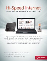 Hi-Speed Internet - Rogers Cup