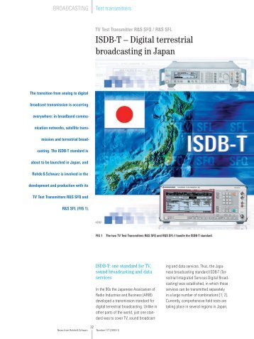 ISDB-T – Digital terrestrial broadcasting in Japan - Rohde & Schwarz