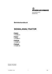 Signal Analyser FSIQ - Supplement - Rohde & Schwarz