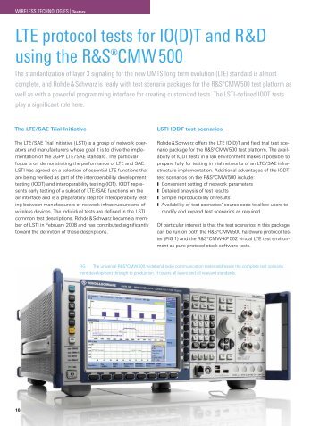 LTE protocol tests for IO(D)T and R&D using the ... - Rohde & Schwarz