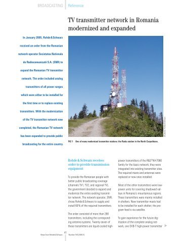 TV transmitter network in Romania modernized ... - Rohde & Schwarz