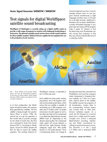 Test signals for digital WorldSpace satellite ... - Rohde & Schwarz
