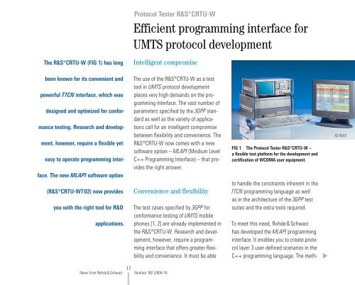 Efficient programming interface for UMTS ... - Rohde & Schwarz