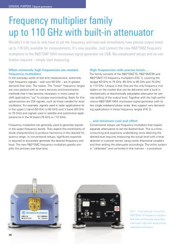 Frequency multiplier family up to 110 GHz with ... - Rohde & Schwarz