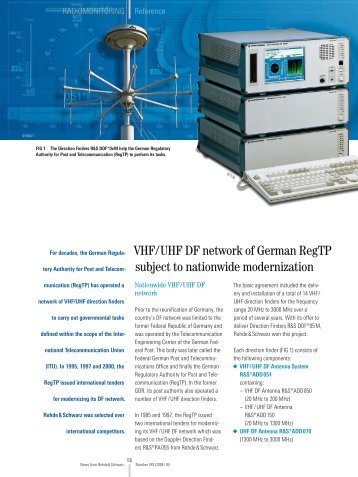 VHF/UHF DF network of German RegTP subject ... - Rohde & Schwarz