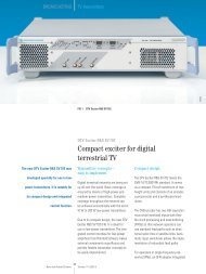 Compact exciter for digital terrestrial TV - Rohde & Schwarz