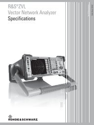 R&S®ZVL Vector Network Analyzer - Rohde & Schwarz