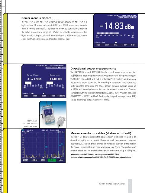 R&S FSH Handheld Spectrum Analyzer - Rohde & Schwarz