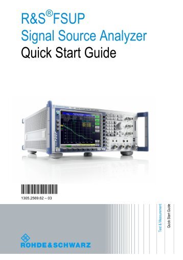 FSUP Quick Start Guide - Rohde & Schwarz