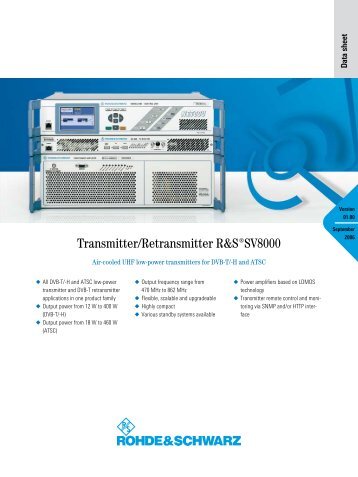 Transmitter/Retransmitter R&S SV8000 - Rohde & Schwarz