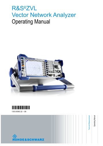 R&S Â® ZVL Operating Manual - Rohde & Schwarz