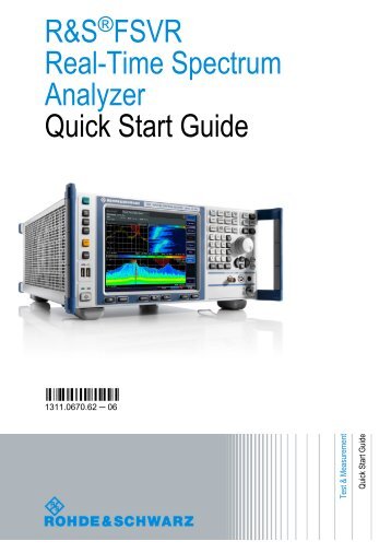 R&S FSVR Quick Start Guide - Rohde & Schwarz