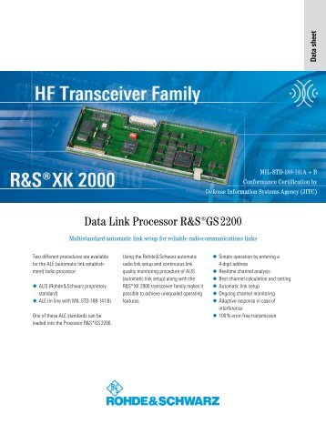 Data Link Processor R&S GS 2200 - Rohde & Schwarz