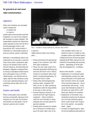 VHF/UHF Filters/Multicouplers â Overview - Rohde & Schwarz