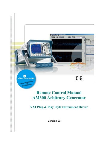 Remote Control Manual AM300 Arbitrary ... - Rohde & Schwarz