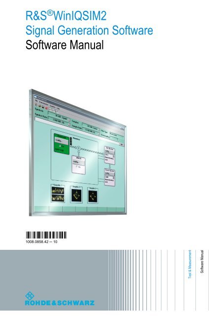 R&S WinIQSIM2 Software Manual - Rohde & Schwarz