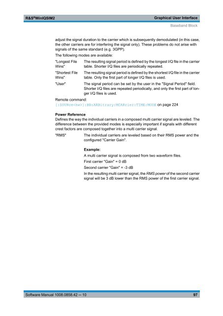 R&S WinIQSIM2 Software Manual - Rohde & Schwarz