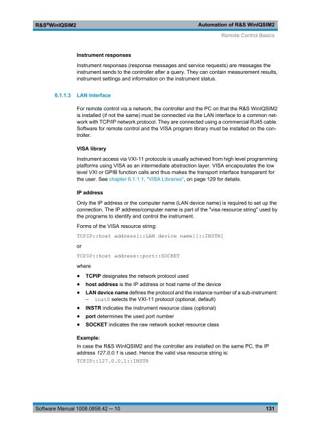 R&S WinIQSIM2 Software Manual - Rohde & Schwarz