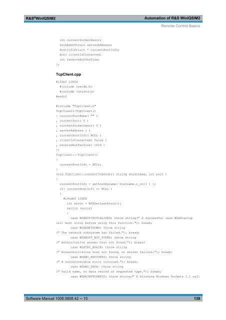 R&S WinIQSIM2 Software Manual - Rohde & Schwarz