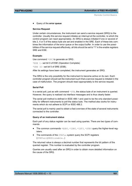 R&S WinIQSIM2 Software Manual - Rohde & Schwarz