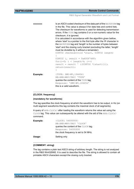 R&S WinIQSIM2 Software Manual - Rohde & Schwarz