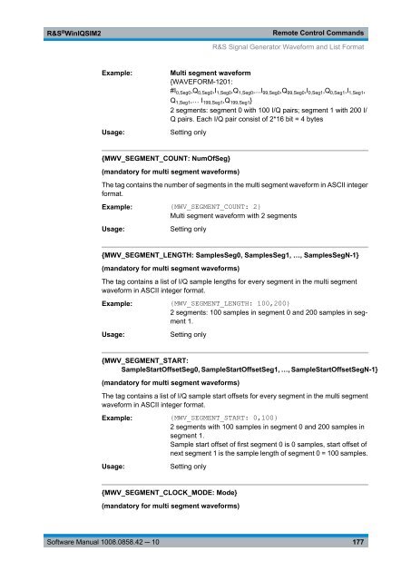 R&S WinIQSIM2 Software Manual - Rohde & Schwarz