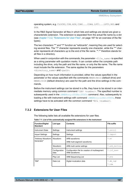 R&S WinIQSIM2 Software Manual - Rohde & Schwarz